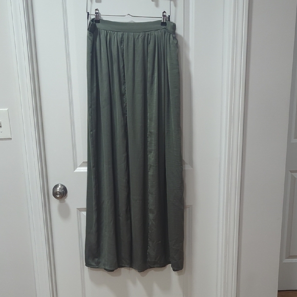 None Dresses & Skirts - Olive Green Floor-Length Skirt With Slits